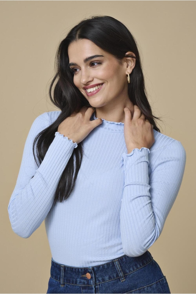 JDYFRANSISKA L/S HIGHNECK TOP JRS N 15228065 Kentucky Blue